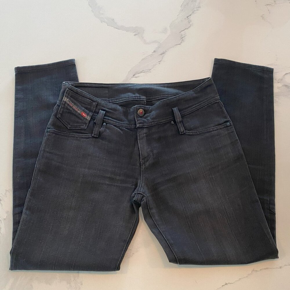 Diesel Industry Jeans - Black/Charcoal - Size 28  / Inseam 26", Knee-Detail